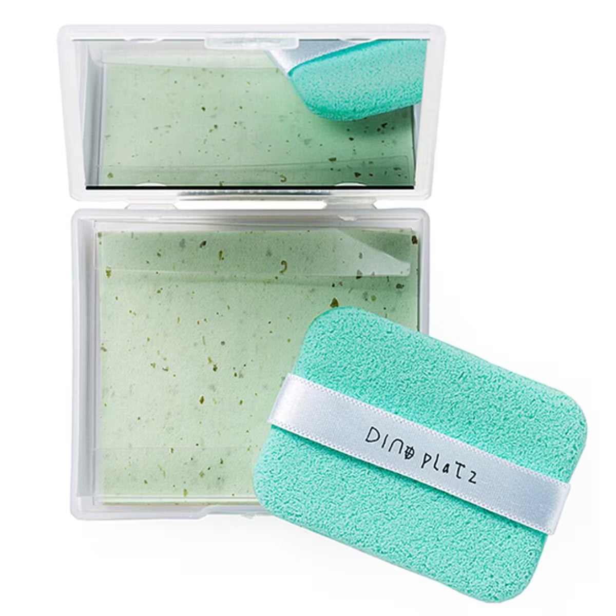 TOO COOL FOR SCHOOL Dinoplatz Dear Brachiosaurus Blotting Paper With Puff and Mirror 50 Sheets - 02 Green Tea
