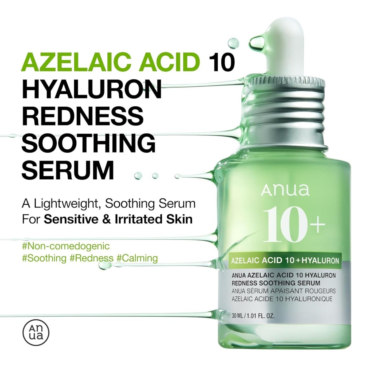 ANUA Azelaic Acid 10 Hyaluron Redness Soothing Serum 30ml Health & Beauty Kbeauty markham toronto free ship USA asian korean