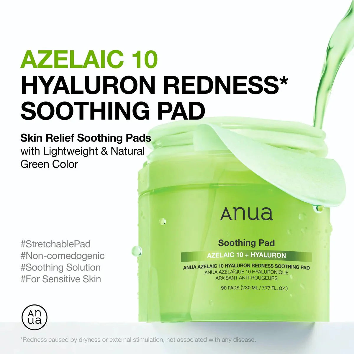 ANUA Azelaicacid 10 Hyaluron Redness Soothing Pad 90 Pads Health & Beauty