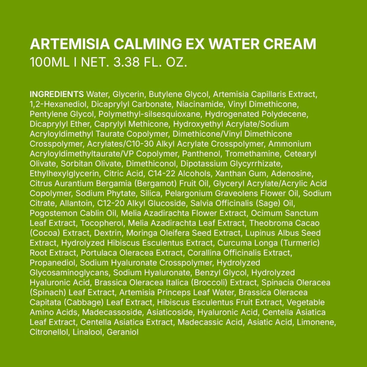 BRING GREEN Artemisia Calming EX Water Cream 100ml Health & Beauty Kbeauty markham toronto free ship USA asian korean