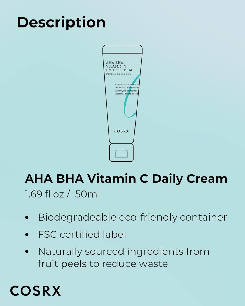 COSRX Refresh AHA BHA Vitamin C Daily Cream 50ml Health & Beauty Kbeauty markham toronto free ship USA asian korean