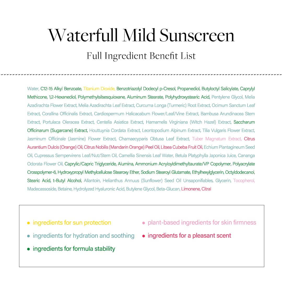 D'ALBA Waterfull Mild Sun Cream SPF 50+ PA++++ 50ml Health & Beauty