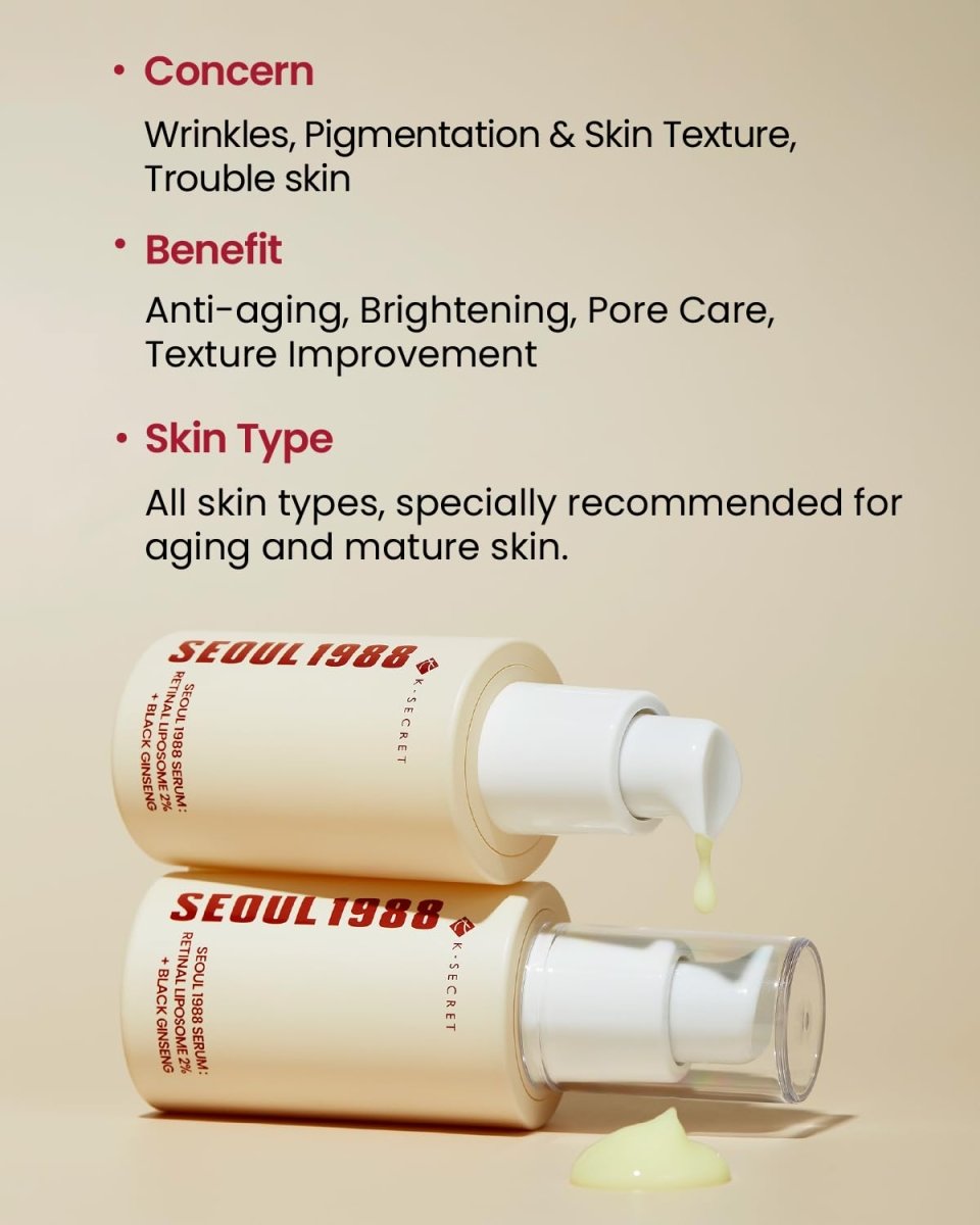 K - SECRET Seoul 1988 Serum: Retinal Liposome 2% + Black Gingeng 30ml Health & Beauty