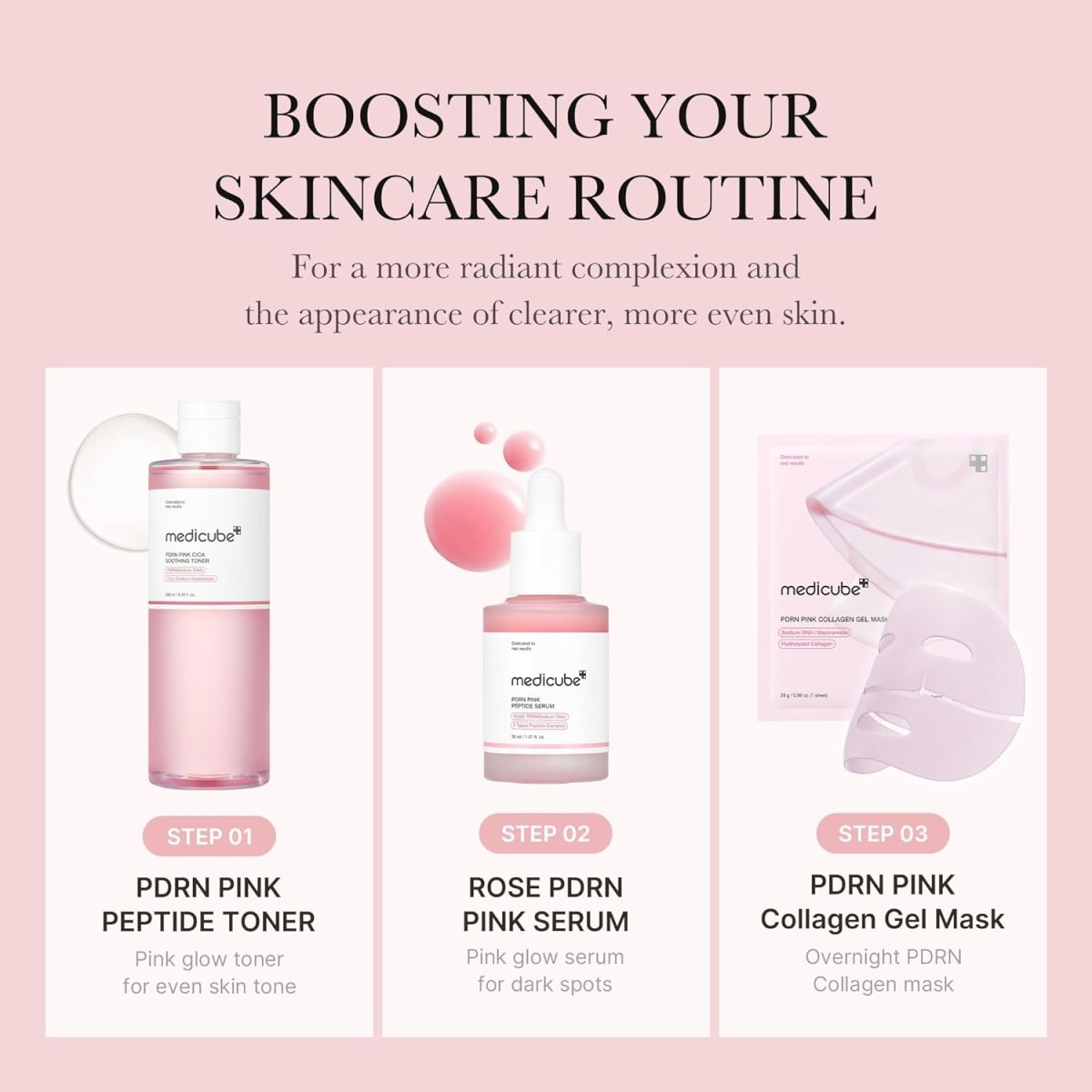 MEDICUBE PDRN Pink Cica Soothing Toner 250ml Health & Beauty Kbeauty markham toronto free ship USA asian korean