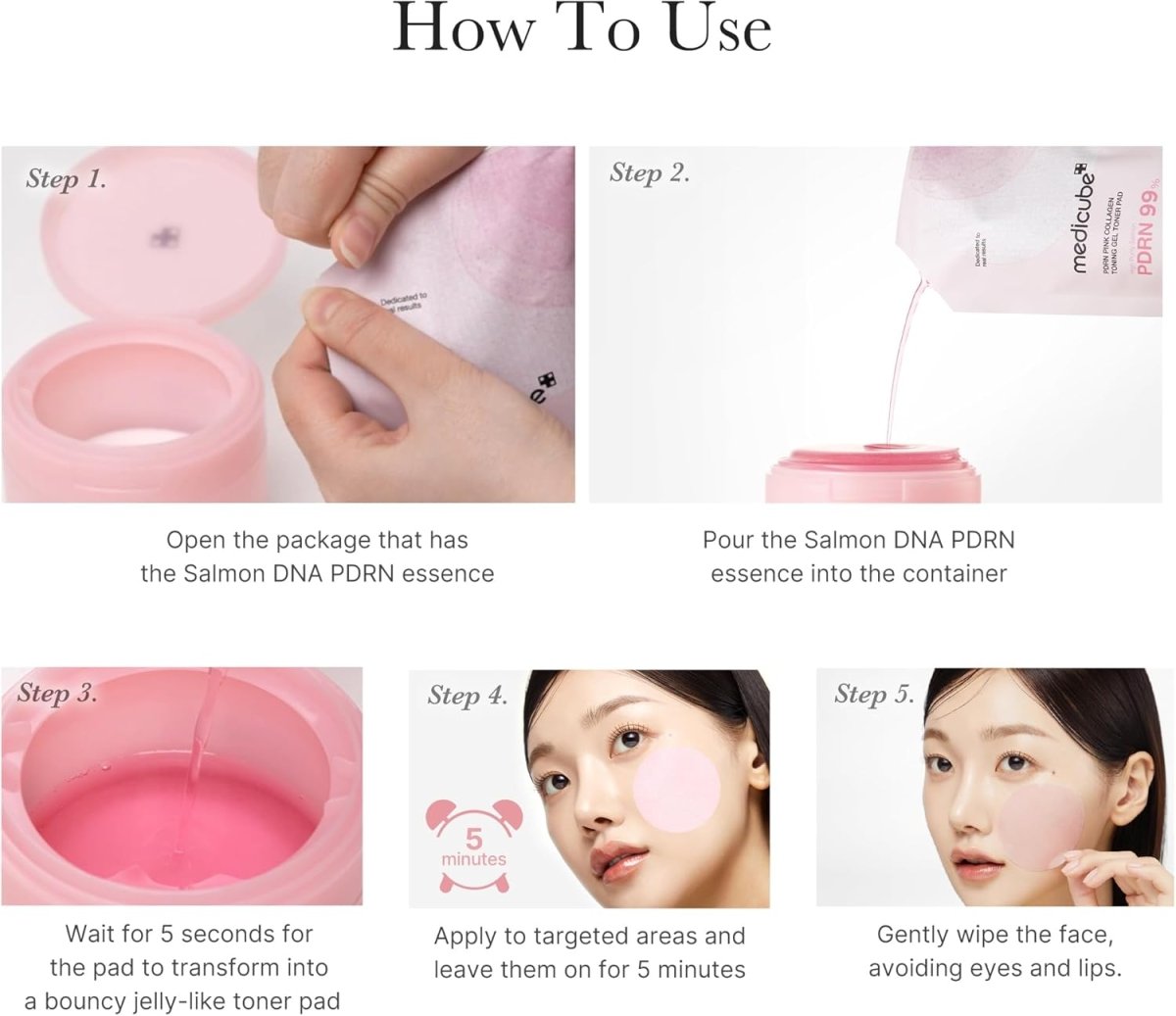 MEDICUBE PDRN Pink Collagen Toning Gel Toner Pad 70 Pads Health & Beauty
