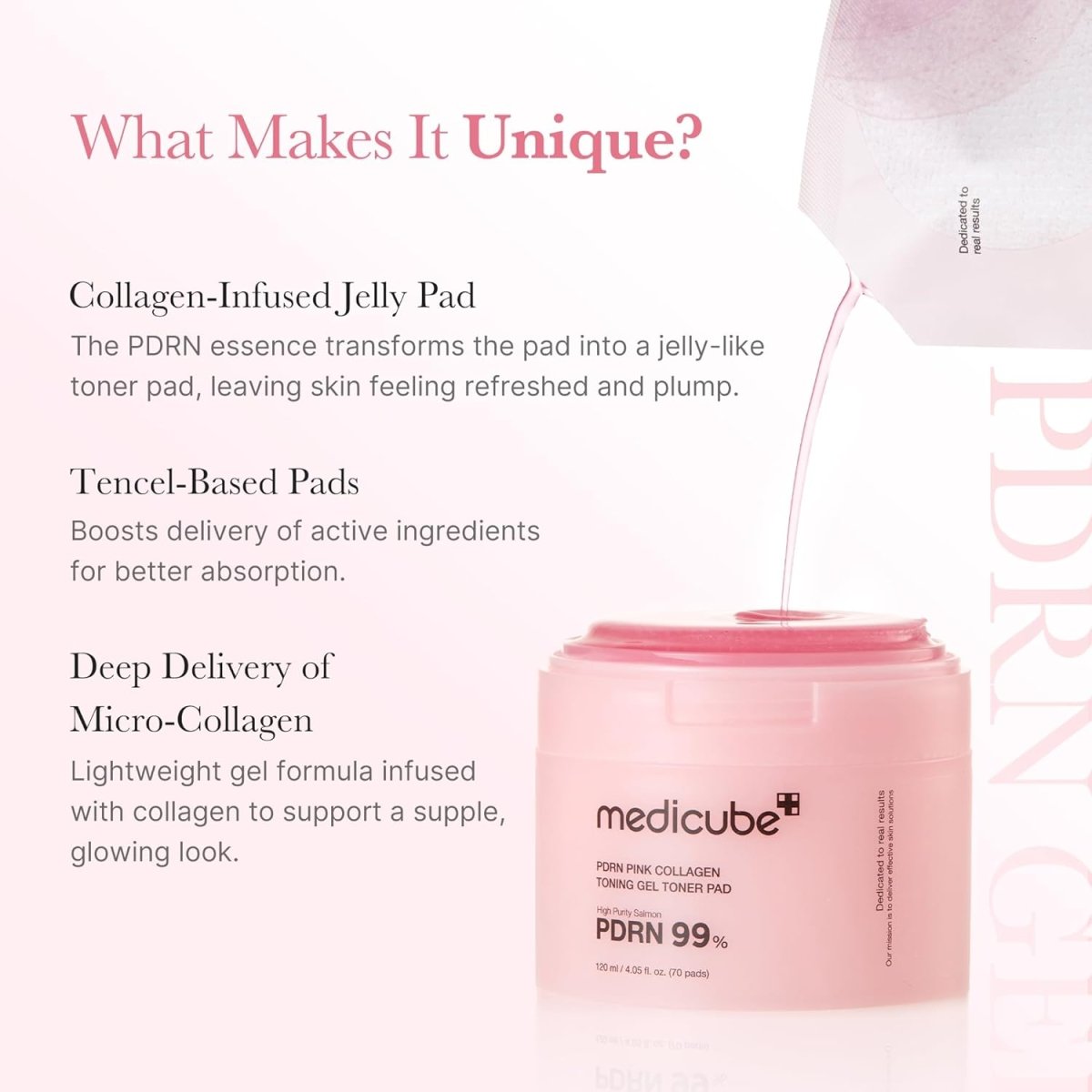 MEDICUBE PDRN Pink Collagen Toning Gel Toner Pad 70 Pads Health & Beauty