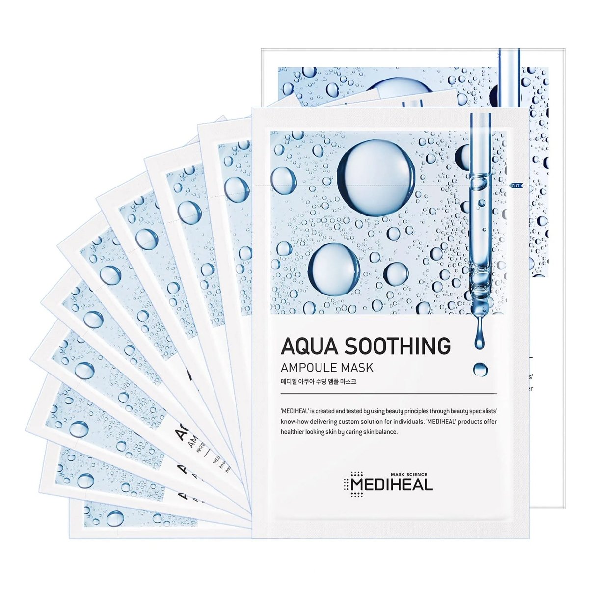 MEDIHEAL Aqua Soothing Ampoule Mask 10Pcs Health & Beauty Kbeauty markham toronto free ship USA asian korean