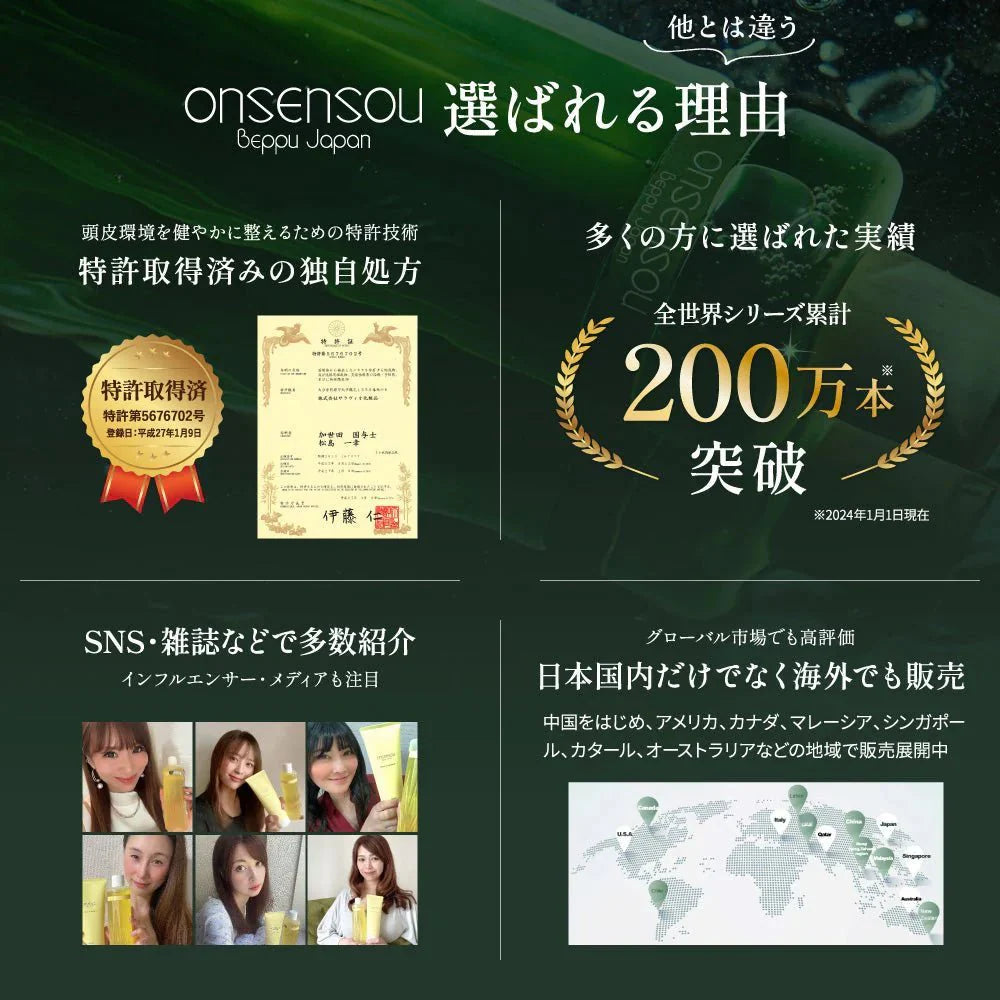 ONSENSOU Hot Spring Algae Essence Scalp Care Treatment 300ml Hair Care
