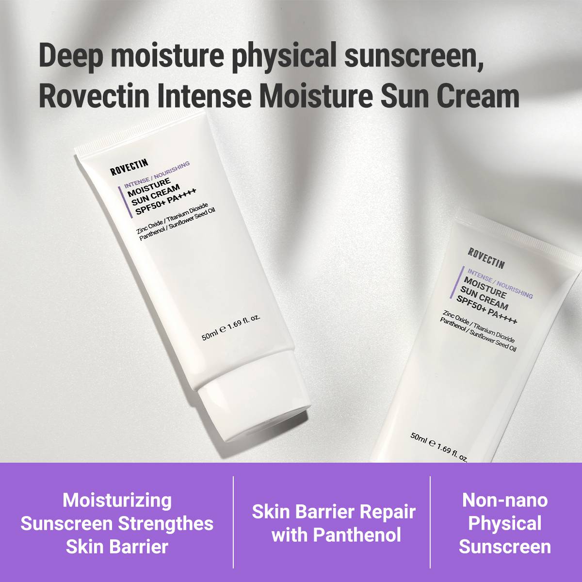 ROVECTIN Intense Moisture Sun Cream SPF50+ PA++++ 50ml Health & Beauty Kbeauty markham toronto free ship USA asian korean
