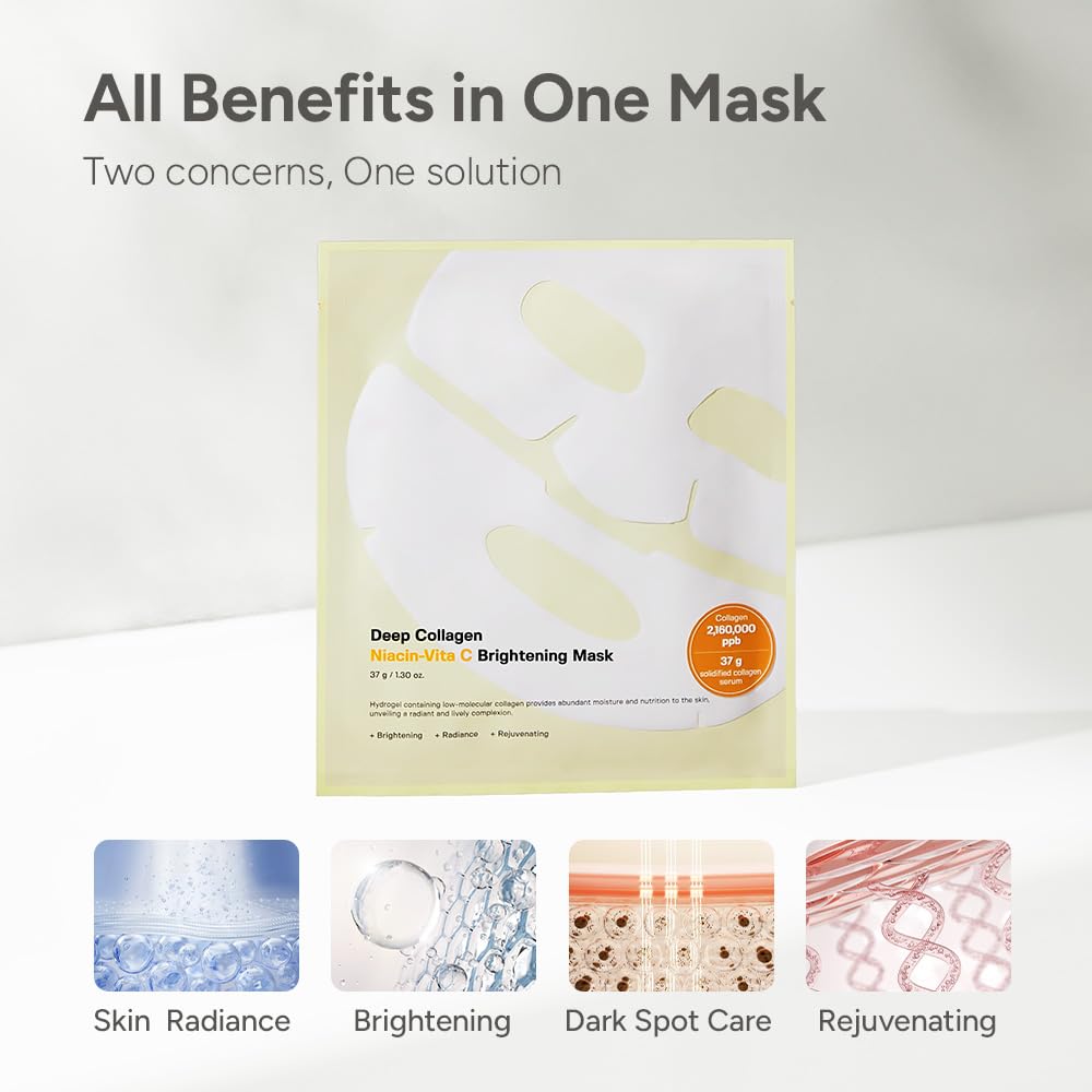 SUNGBOON EDITOR Deep Collagen Niacin - Vita C Brightening Mask 4Pcs Health & Beauty oceanbuy beauty markham toronto free ship USA asian korean skincare