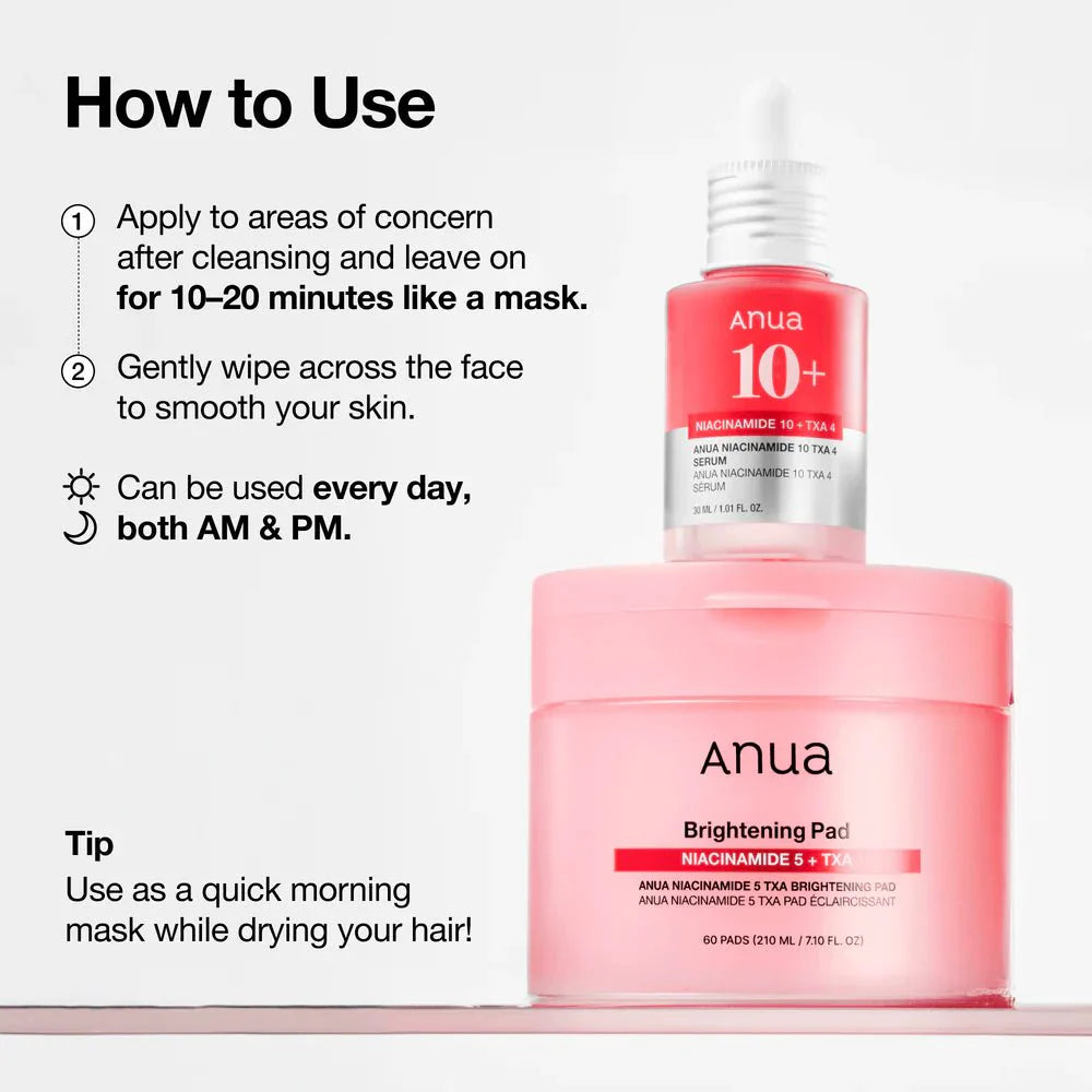 ANUA Niacinamide 5 TXA Brightening Pad 60 Pads Health & Beauty