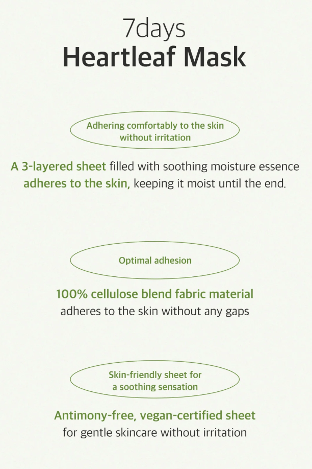 ARIUL 7 Days Mask 1Pcs - Heartleaf P Health & Beauty oceanbuy beauty markham toronto free ship USA asian korean skincare
