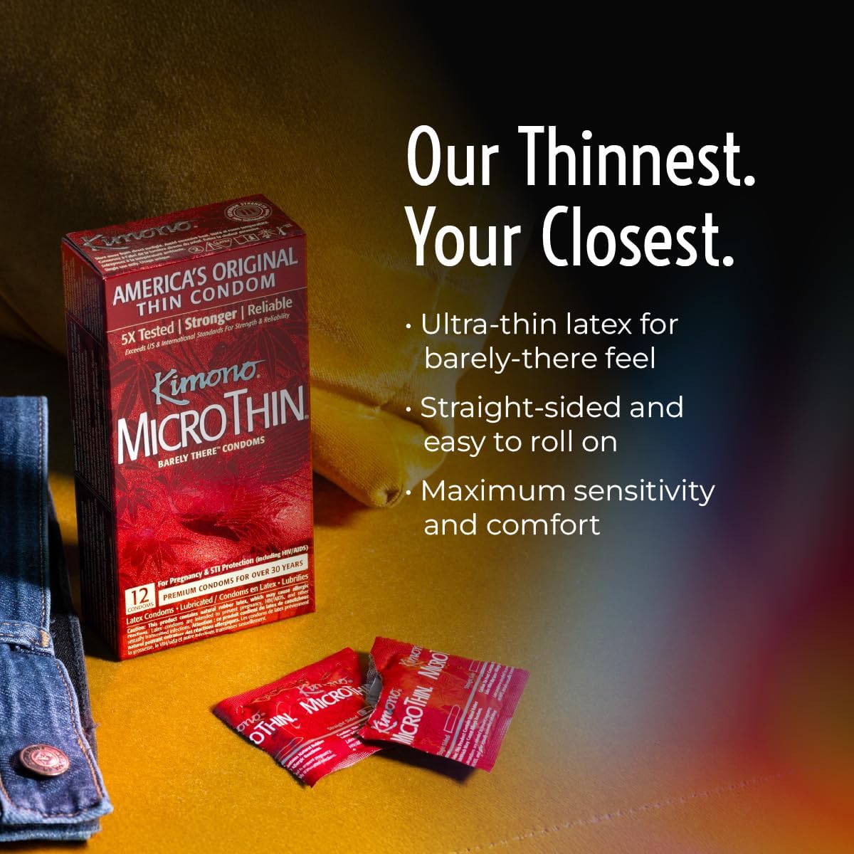 KIMONO Mirco Thin Condoms 12Pcs Health & Beauty