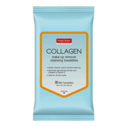 PUREDERM Collagen Make - Up Remover Cleansing Towelettes 30Pcs Health & Beauty oceanbuy beauty markham toronto free ship USA asian korean skincare