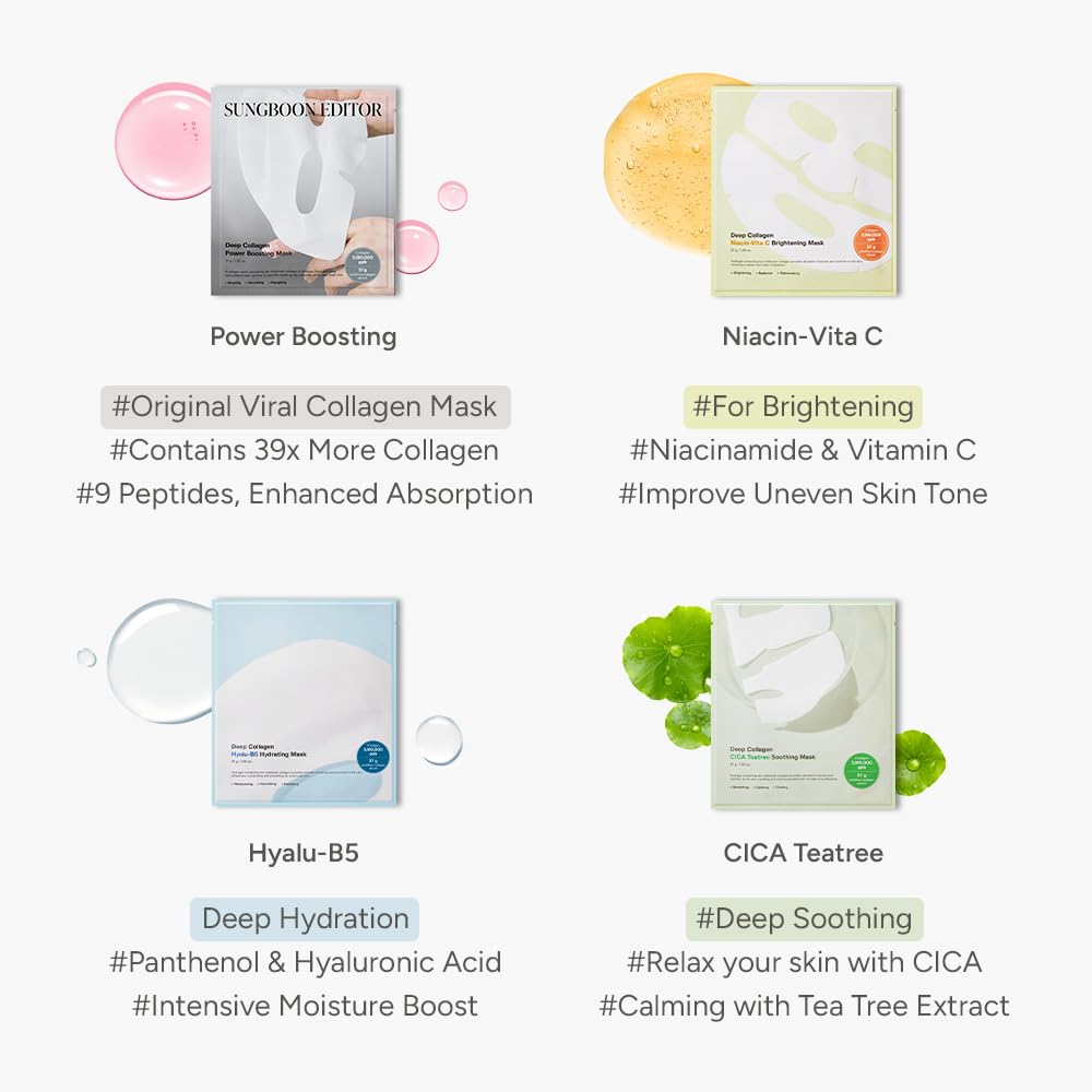 SUNGBOON EDITOR Deep Collagen Hyalu - B5 Hydrating Mask 4Pcs Health & Beauty oceanbuy beauty markham toronto free ship USA asian korean skincare
